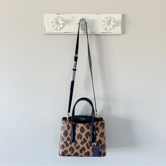 Kate Spade Margaux Leopard Leather Medium Satchel NEW